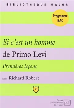 Premières leçons sur Si c'est un homme de Primo Levi