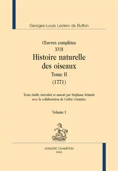 Œuvres complètes, tome 17 : Histoire naturelle des oiseaux. Vol. 2. 1771