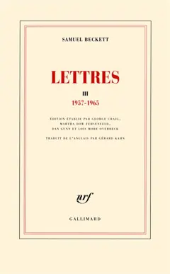Lettres, tome 3 : 1957-1965, couverture