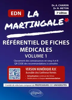 La martingale : référentiel de fiches médicales pour l'EDN, tome 1 : Cardiologie, pneumologie, ophtalmologie, oto-rhino-laryngologie & chirurgie maxillo-faciale, rhumatologie & orthopédie, endocrinologie-diabétologie-nutrition, hépato-gastro-entérologie, maladies infectieuses, soins palliatifs-oncologie générale, pédiatrie n° 1