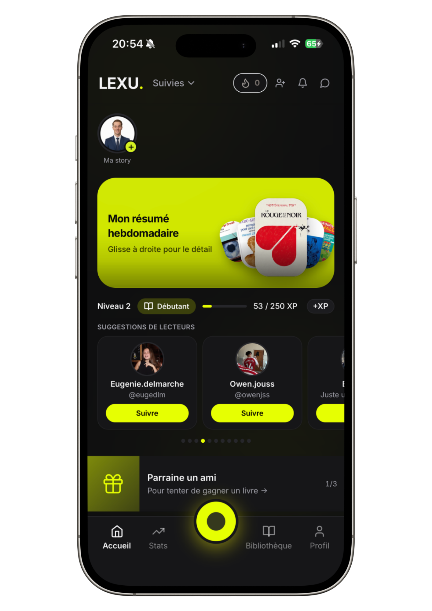 Lexu – aperçu de l'application